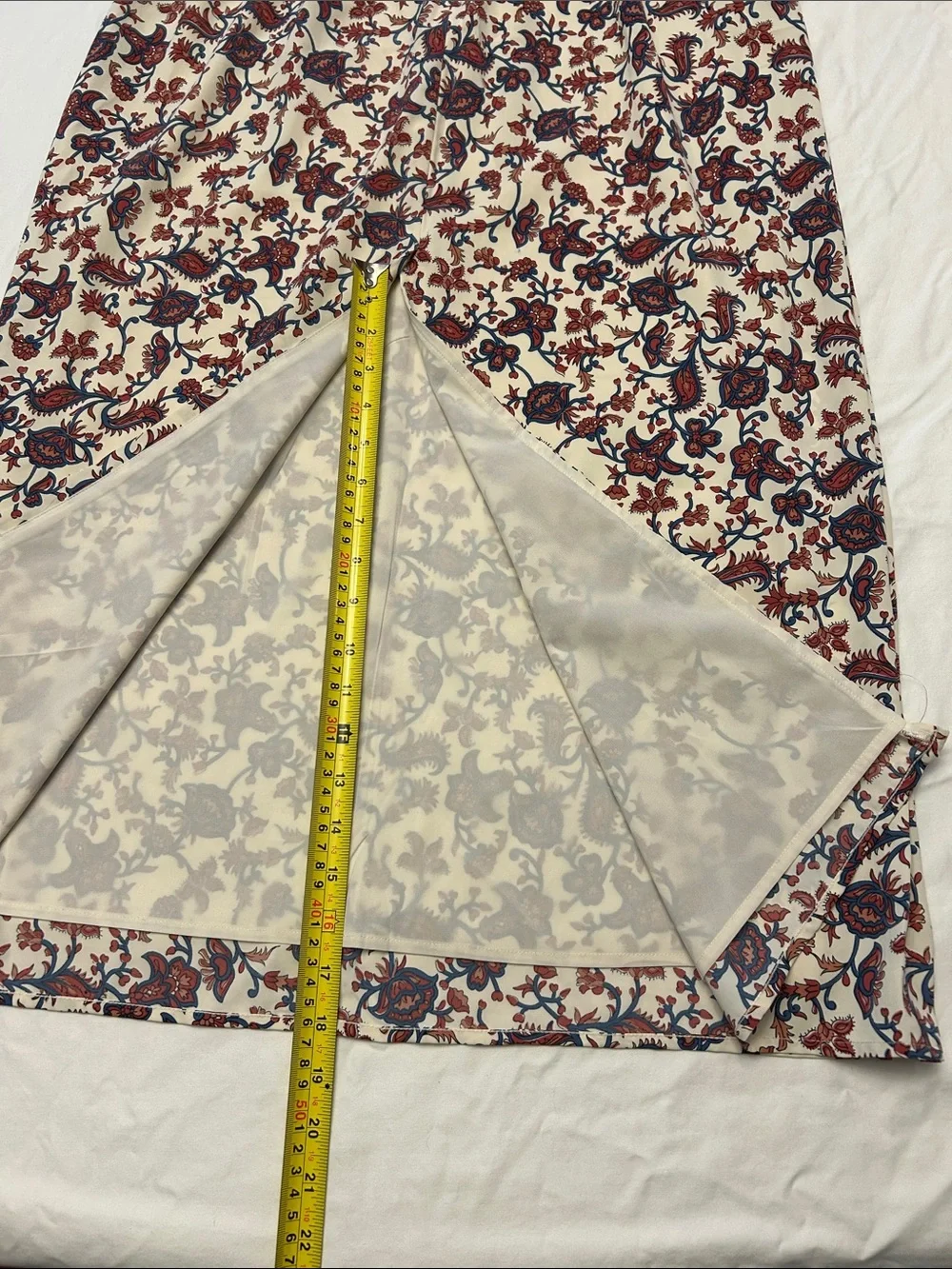 Abercrombie & Fitch Cream Floral Maxi Dress Red Navy Print Size L